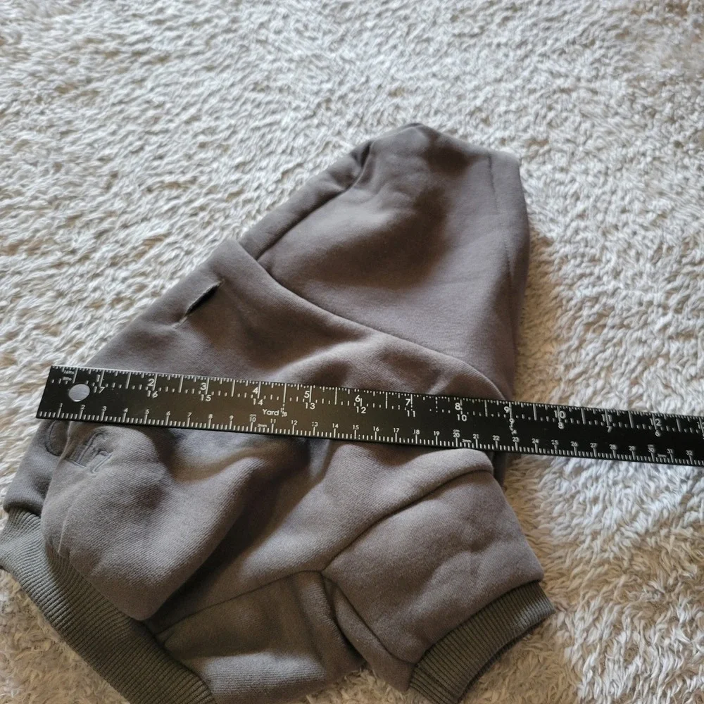 Comfrt Small Dog Hoodie Gray Fleece Pet Sweater Leash Hole XS